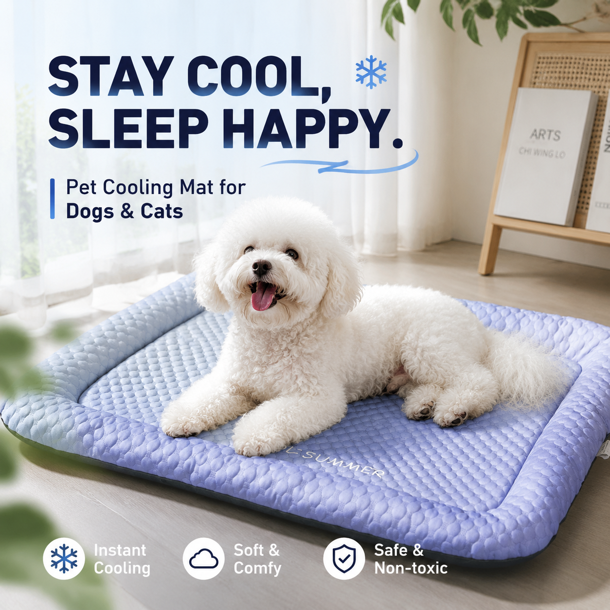 Pet Cooling Mat for Dogs & Cats 🐾  Naturally Cool Ice-Silk Pad • Breathable, Washable & Soft 🌿  For Floors, Sofas & Car Travel • Multiple Sizes • Gradient Colours ☀️🐶🐱
