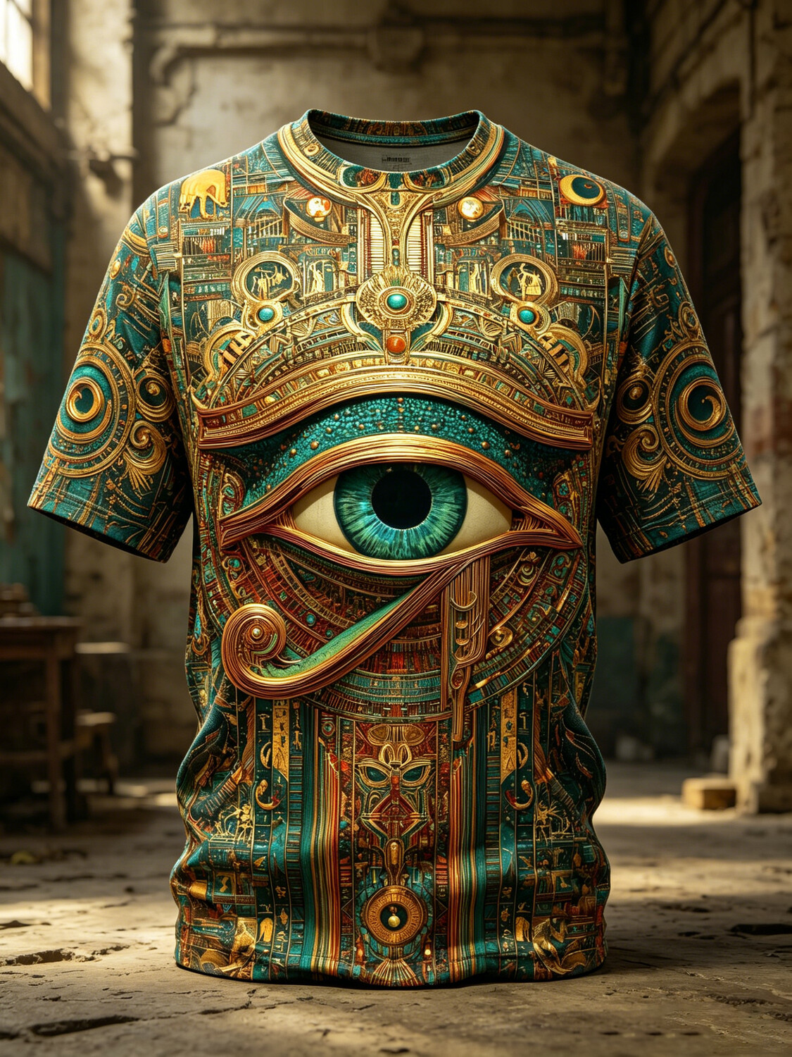 Men's Eye Of Horus Mysterious Ancient Egyptian Art Print Casual T-Shirt