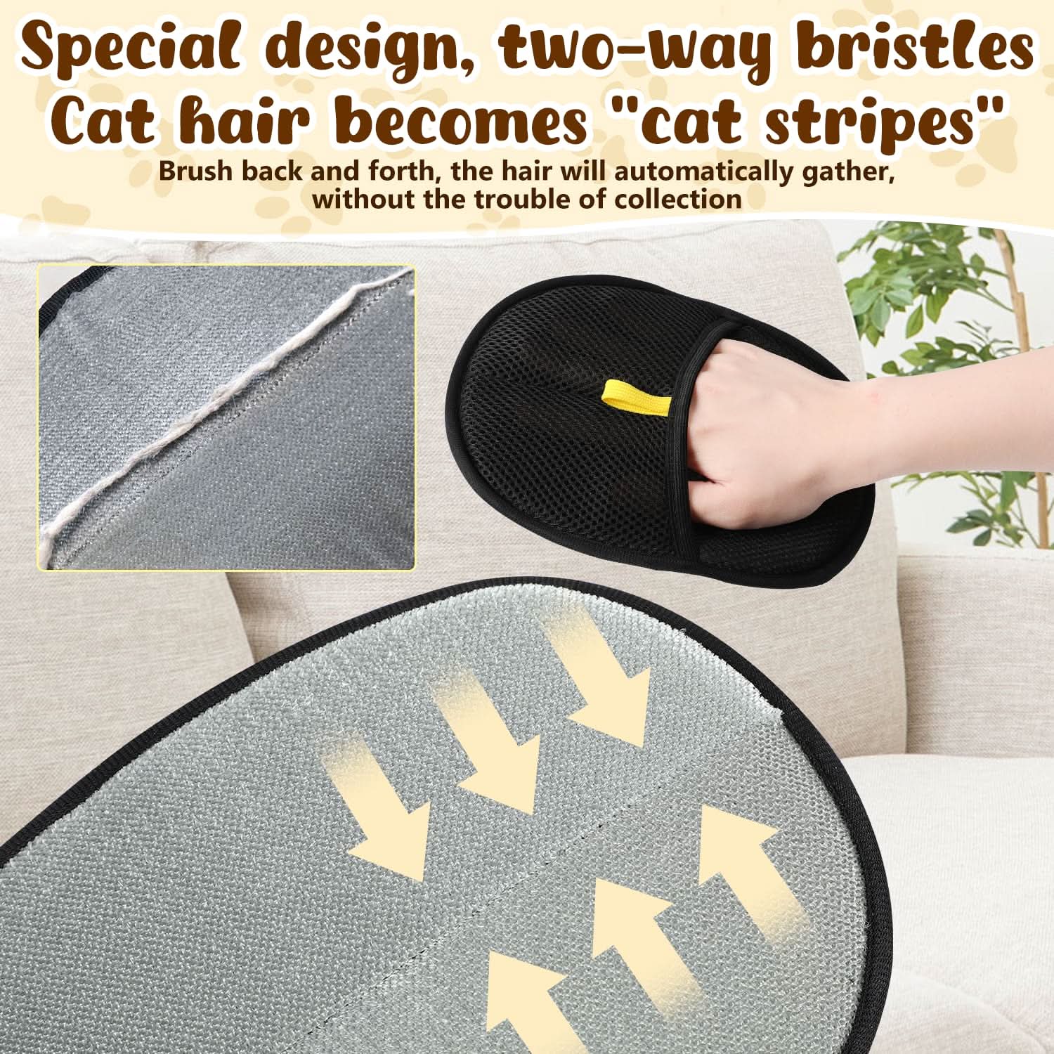 🔥LAST Day 50%OFF🐾🧤 Pet Hair Remover Electrostatic Gloves – Double-Sided Efficient, Soft Silicone & Washable Reusable ！