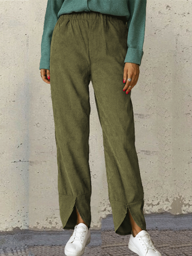 Women'S Casual Solid Color Trousers