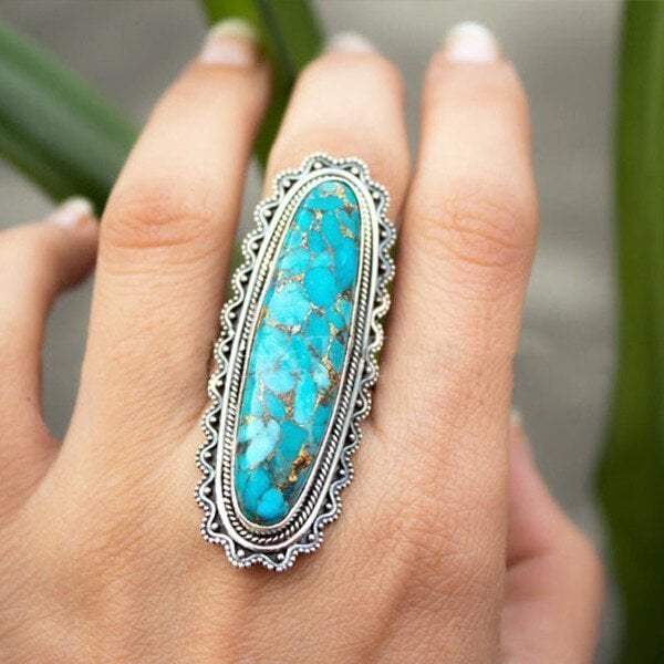 Vintage Boho Turquoise Ring 💍