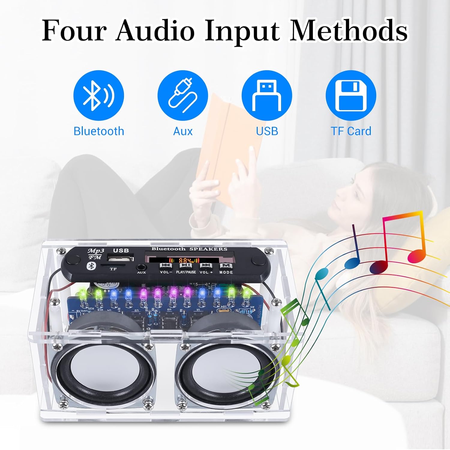 ⏰Historical Lowest Price: Save 49%- DIY Bluetooth Compatible Speaker Soldering Kit with LED Spectrum