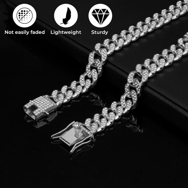 🔥Dog Chain Collar Dog Necklace Diamond Cuban Link Dog Collar