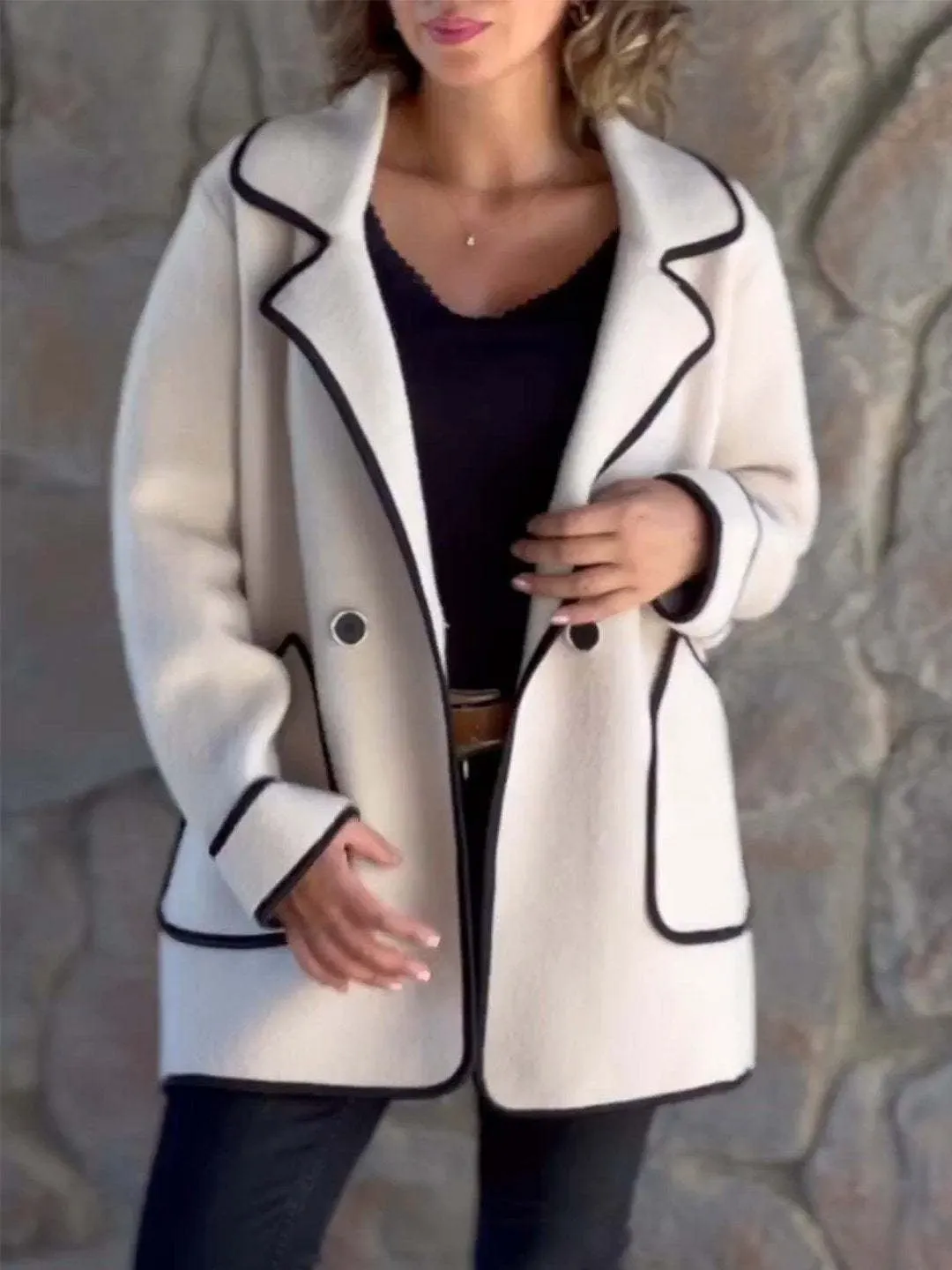Women's Contrast Color Casual Jacket (Buy 2 Free Shipping)
