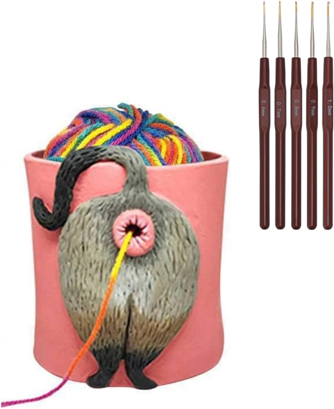 Cat Butt Yarn Bowl🎁(with 5PCS Knitting Needles)