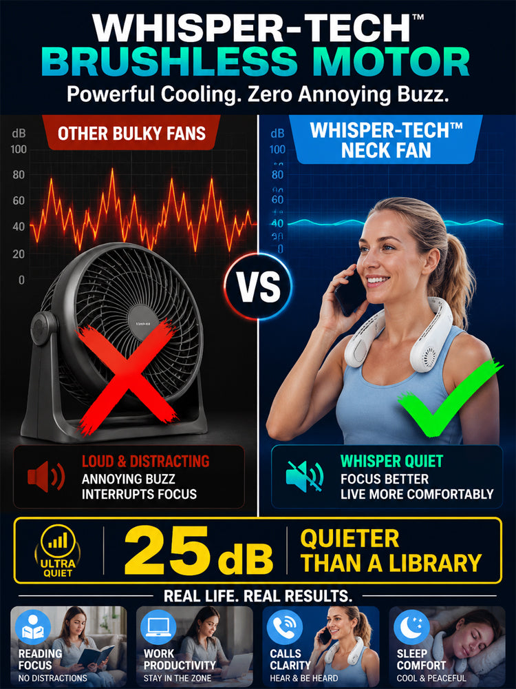 [Wearable Air Conditioner] Cooling Neck Fan —Instant 5C Cooling | 50% Off Today 🌬️ Whisper Quiet Tech🍃