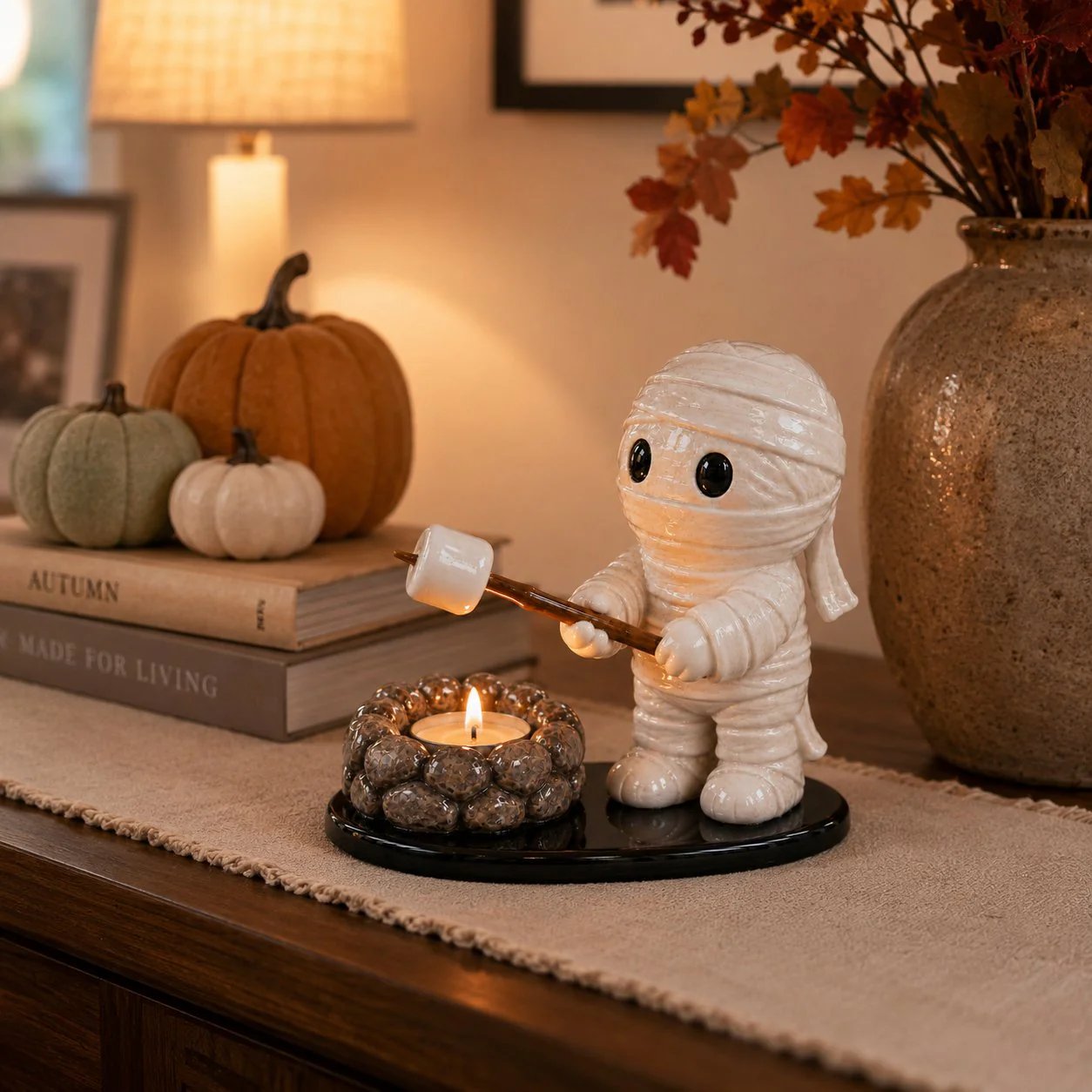 🔥LAST DAY 51% OFF🍂👻Halloween Campfire Tealight Holder ✨– Cozy Spooky Tabletop Décor