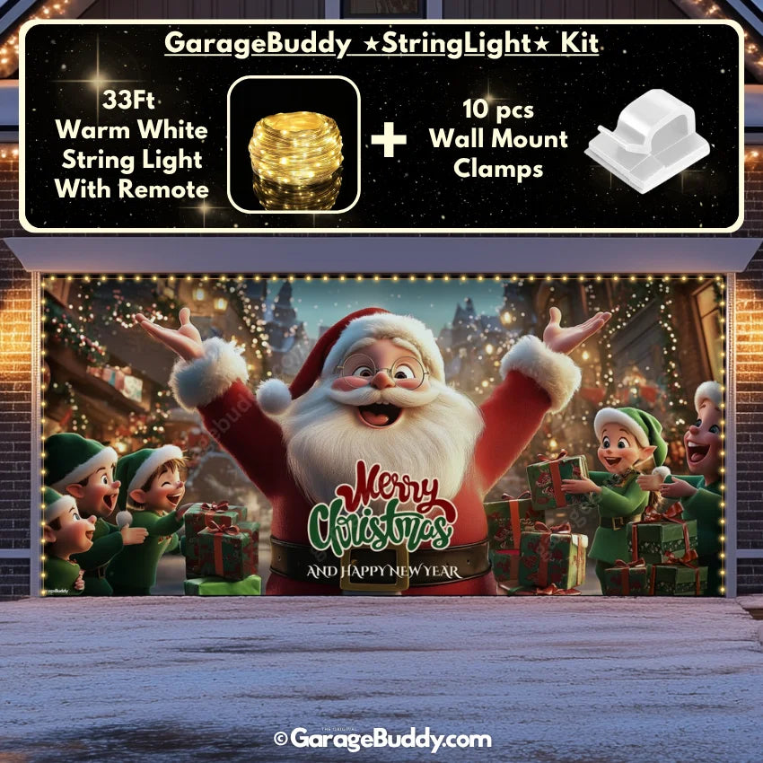 Garage Buddy | Santa And Elves | Christmas Garage Door Cover