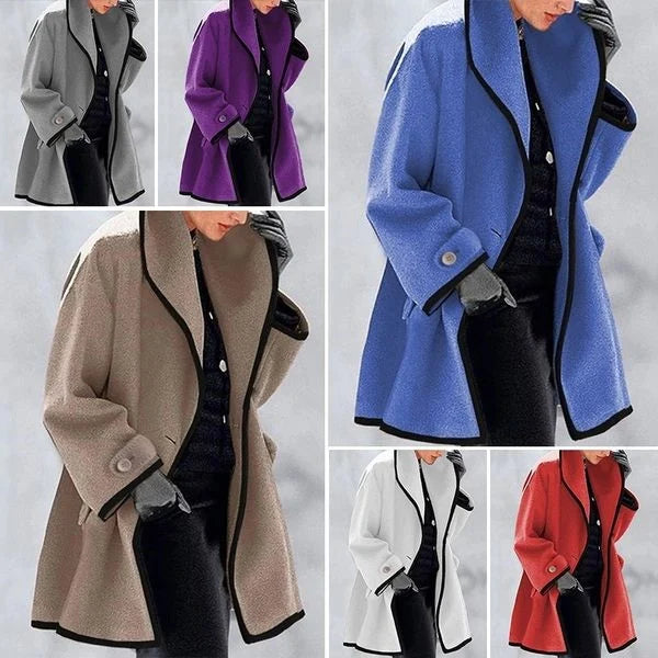 Hooded Color Block Woolen Coat (Buy 2 Vip Shipping) - Sale 49% OFF