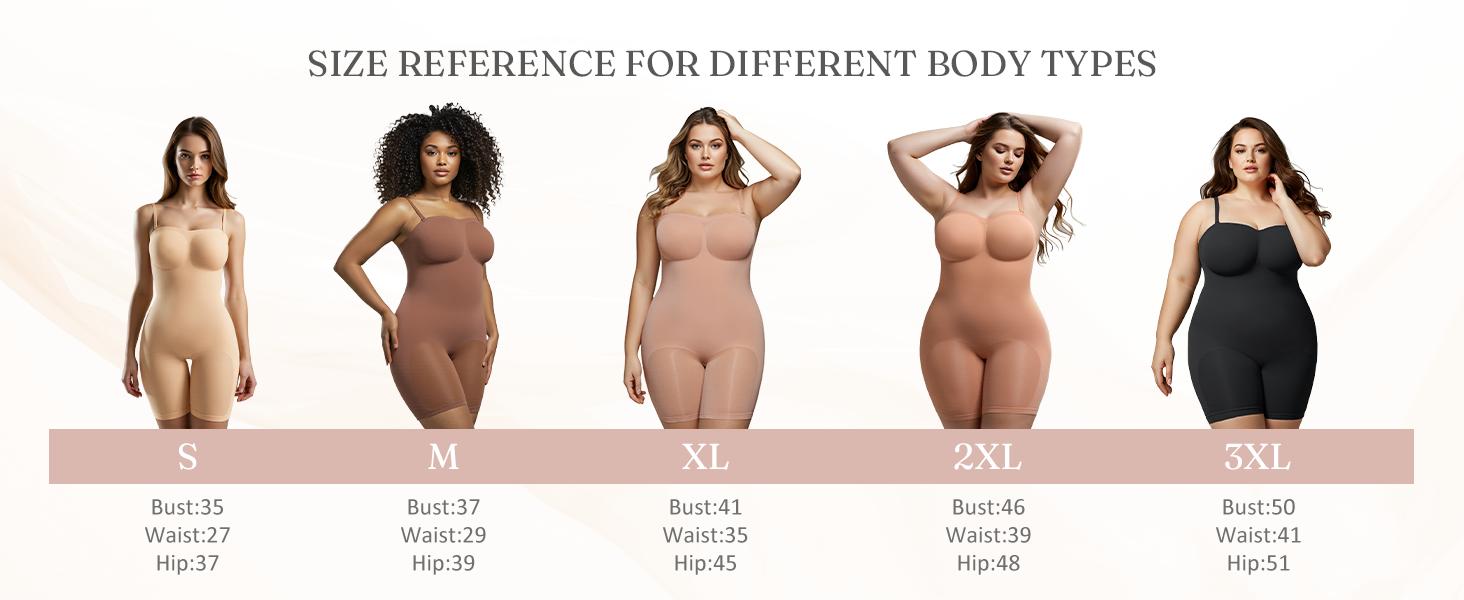 FeelinGirl #Live1 Strapless Slim Shapewear OutdoorFun Tummy  Control Bodysuit Seamless Shortie with Removable  Womenswear Fabric Comfortable Basic Nylon Tops