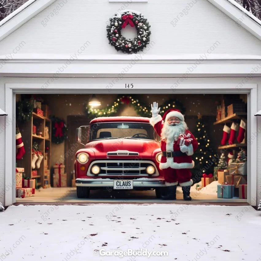 Garage Buddy | Santa's Garage | Christmas Garage Door Cover