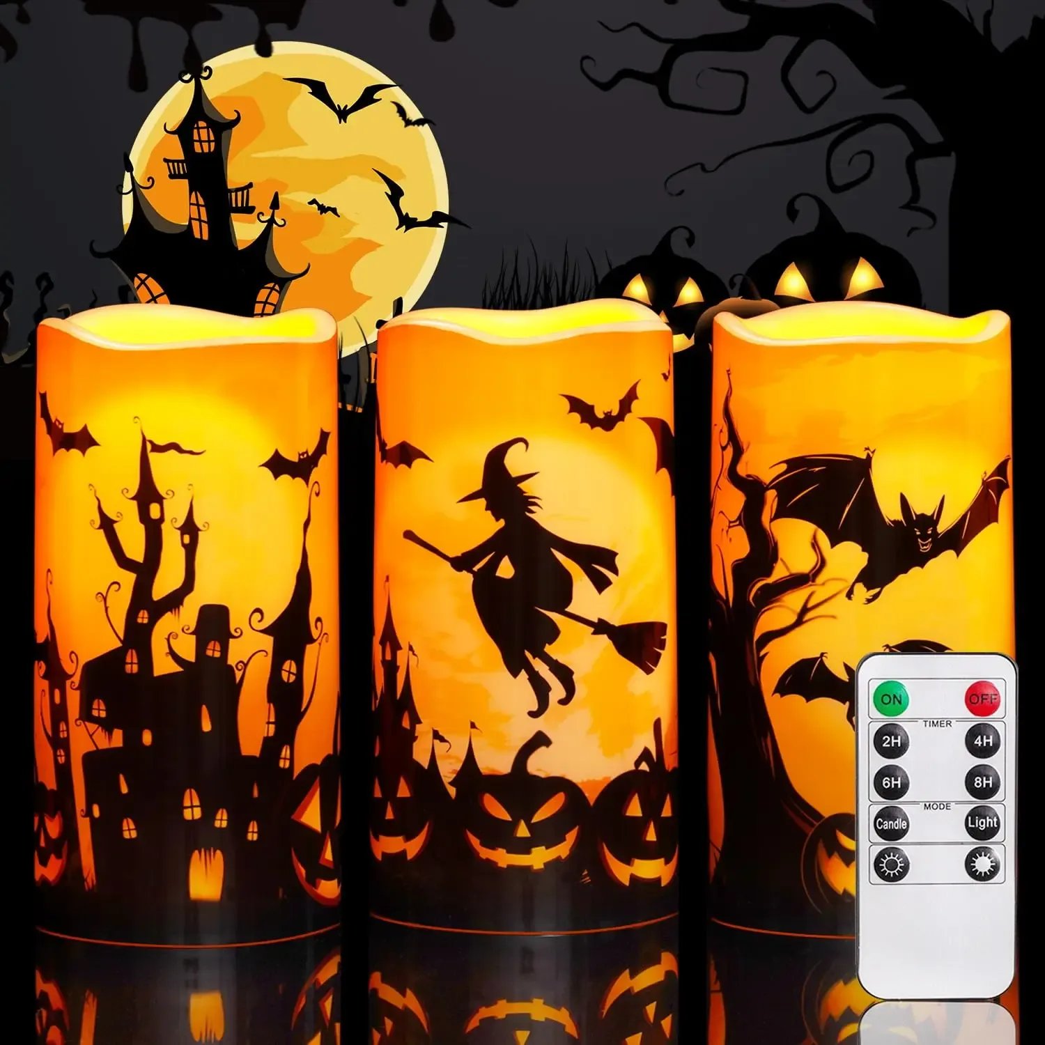 🎃Halloween Pre-sale🎃3PCS Halloween Candles with Remote Timers