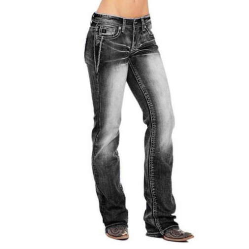 Mounoth American Flag Stretch Washed Bootcut Jeans