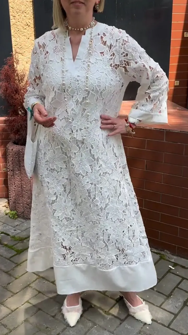 Women's V-neck Hollow Casual Dress