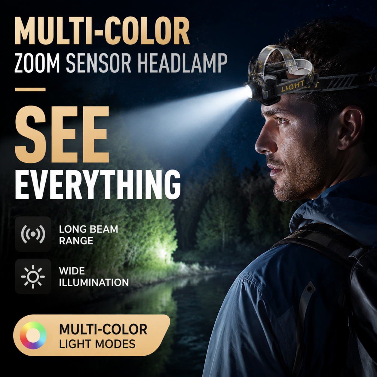 Multi-Color Zoom Sensor Headlamp