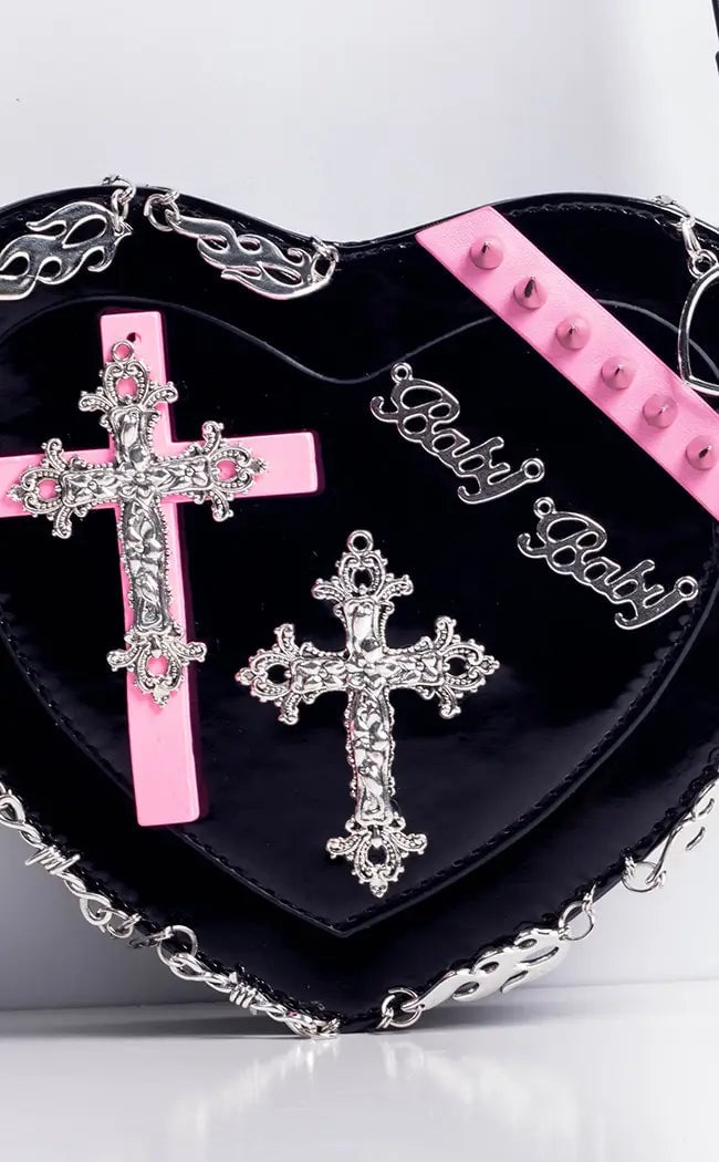 Gothic style women's bag new-heart-shaped punk style shoulder bag