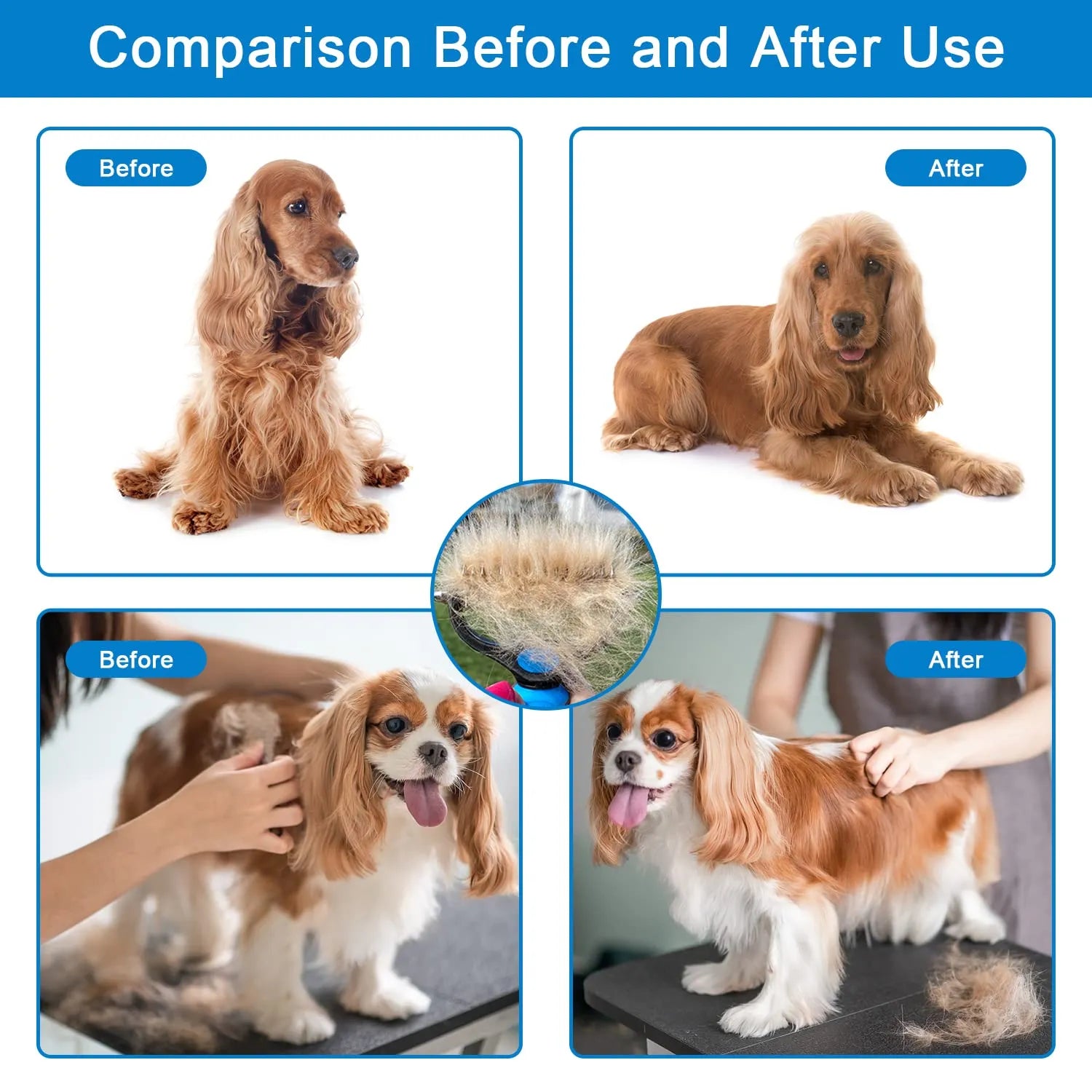 ⏳LAST DAY: Only 9.9￡！🎉 #1 in UK Pet Grooming 2026 🏆Professional Double-Sided Deshedding Brush for Dogs & Cats – Reduces Shedding by 90%💪