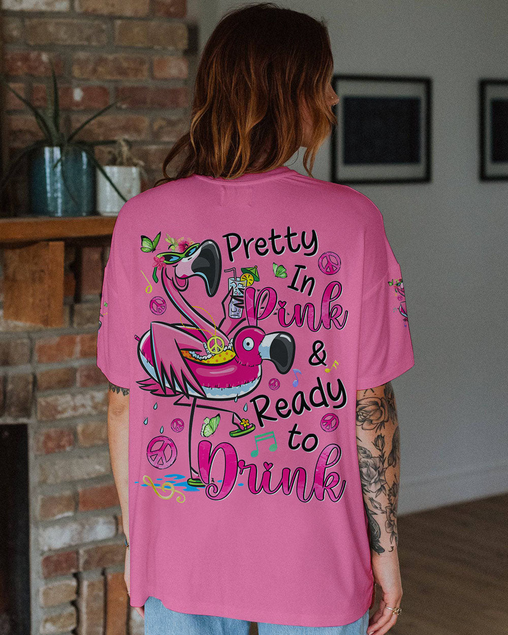 PRETTY IN PINK FLAMINGO ALL OVER PRINT - TYQY2305243