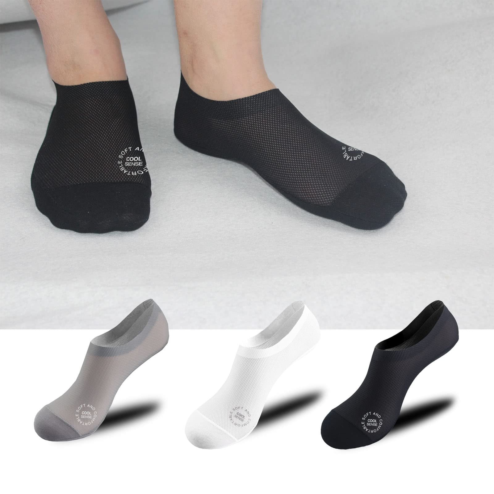 🔥 3-Pair Invisible Grip Socks Pack 🧦 – 2026 Breathable Low-Cut Anti-Slip Sweat-Absorbing Design