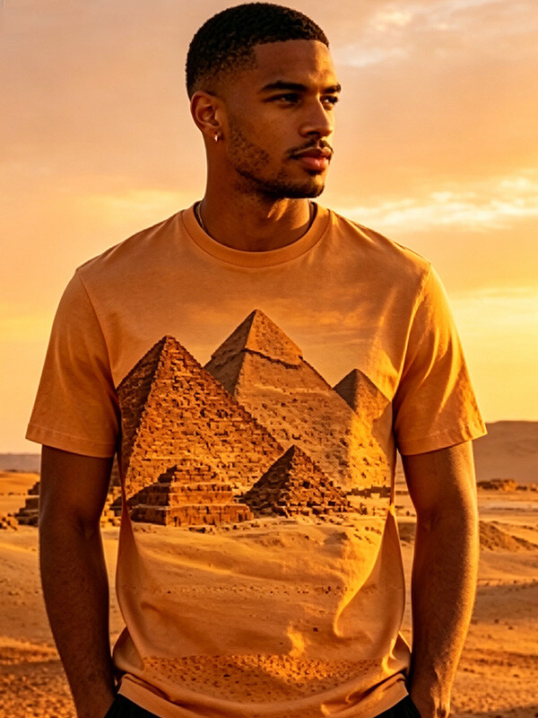 Men's Ancient Egyptian Desert Pyramids Print T-Shirt