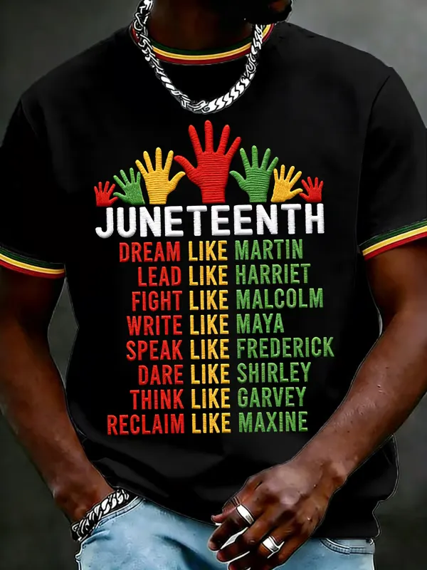 Men's Juneteenth Black Pride Art Print T-Shirt