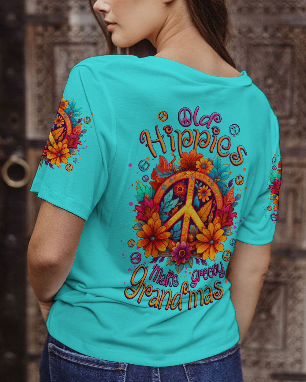 OLD HIPPIES MAKE GROOVY GRANDMAS ALL OVER PRINT - TLNZ1508231