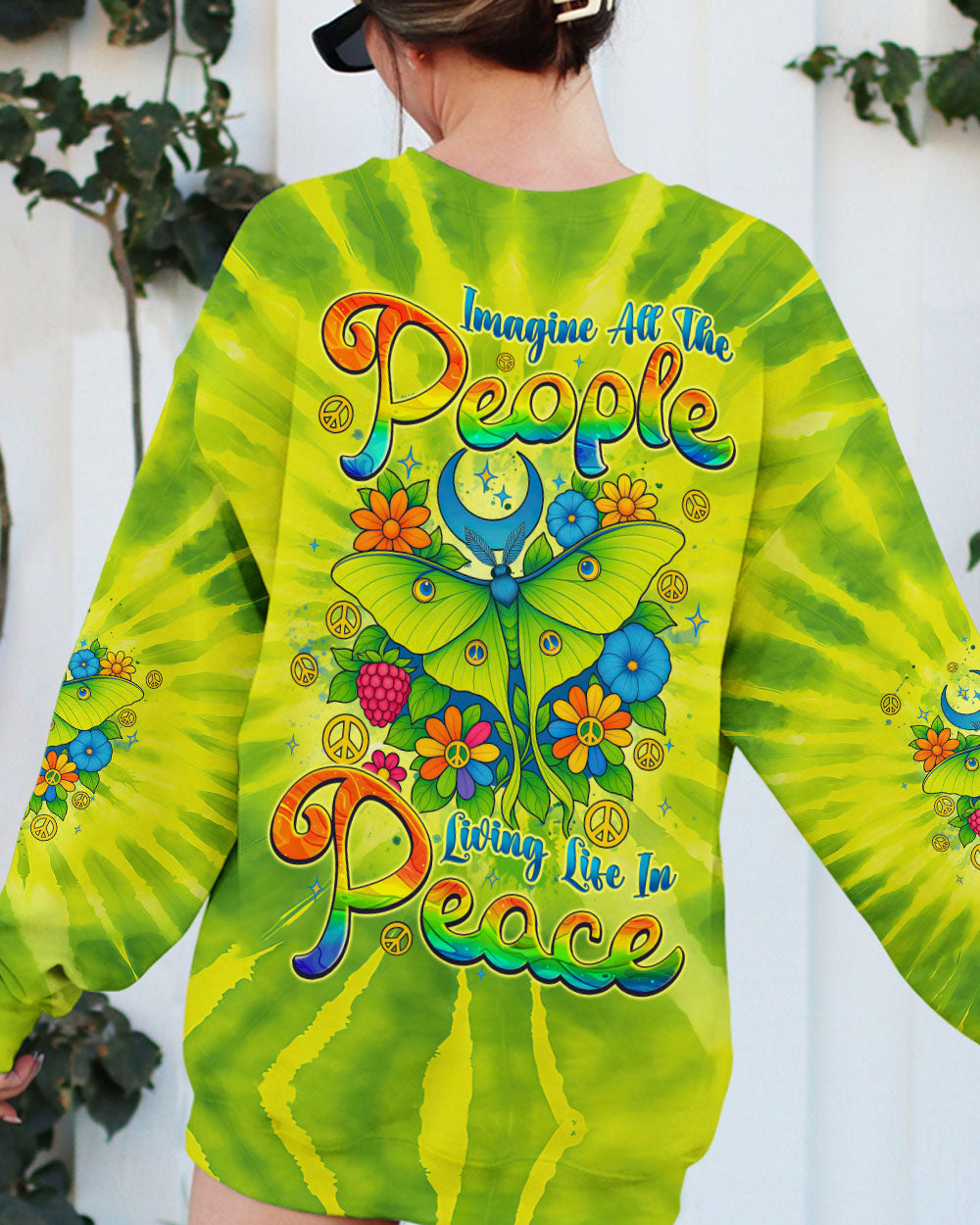 IMAGINE ALL THE PEOPLE LIVING LIFE IN PEACE BUTTERFLY TIE DYE ALL OVER PRINT - TYQY2104252