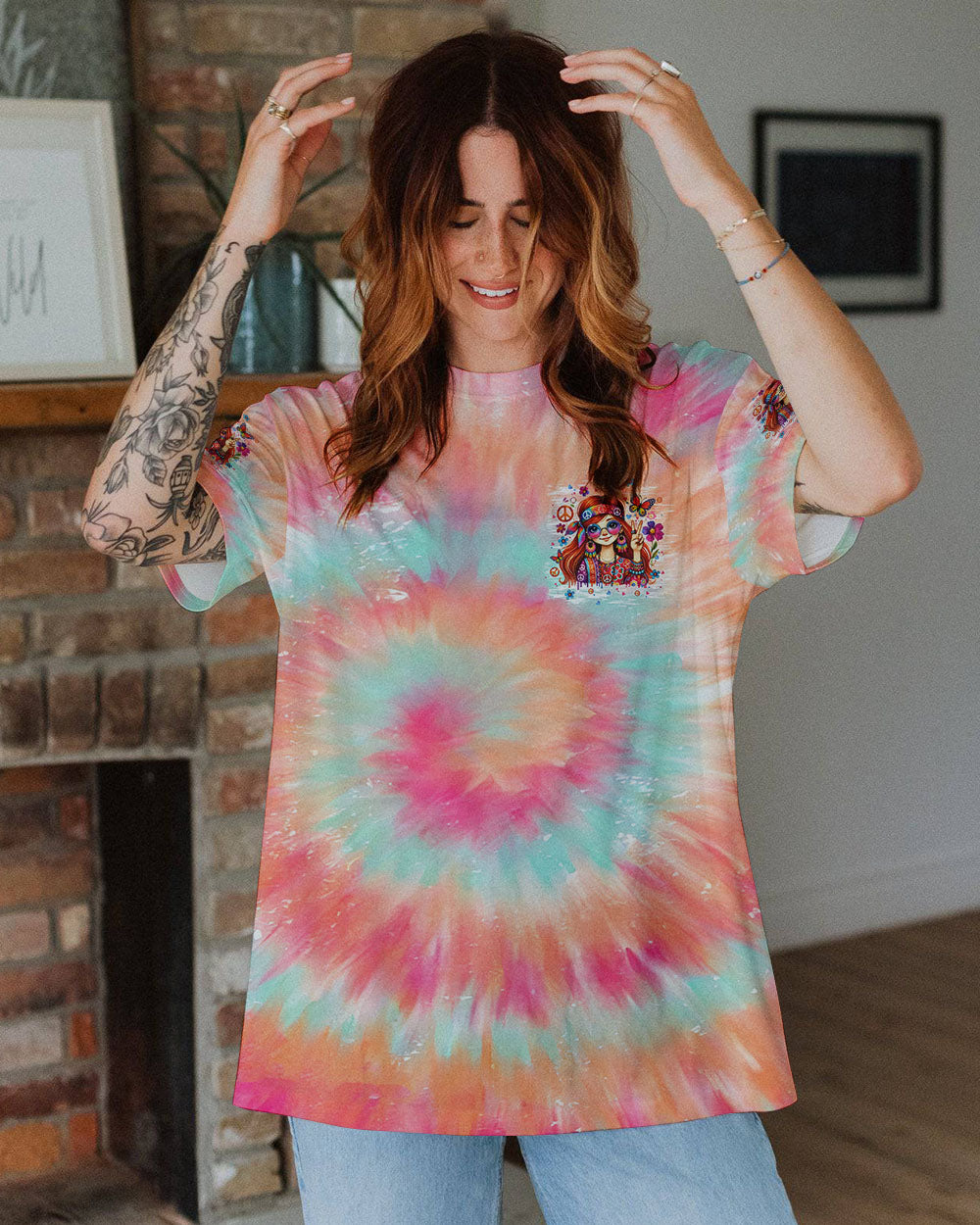 BE YOU THE WORLD WILL ADJUST GIRL ALL OVER PRINT - TLPQ0208242