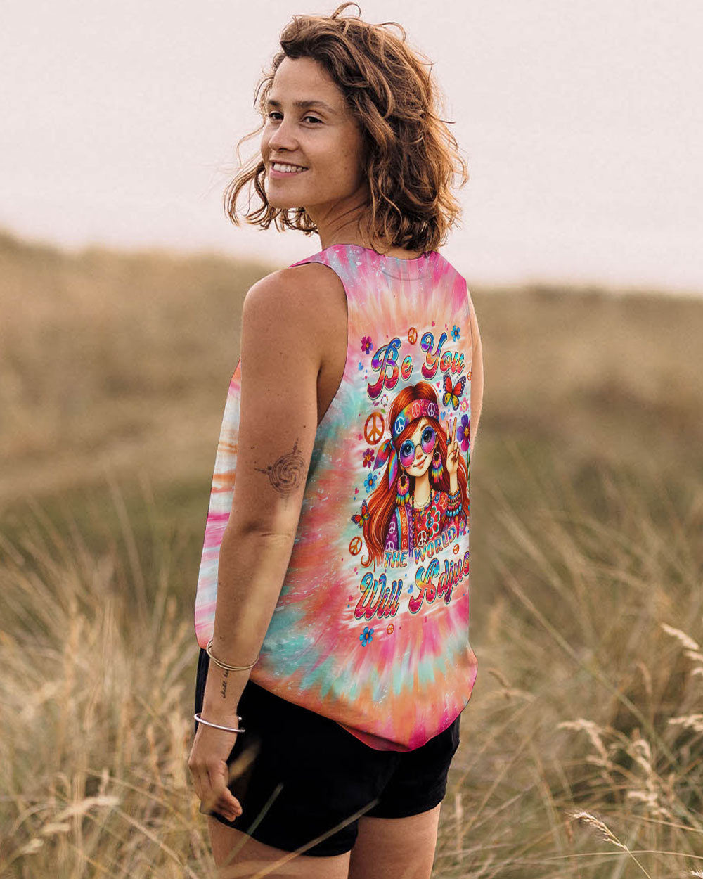 BE YOU THE WORLD WILL ADJUST GIRL ALL OVER PRINT - TLPQ0208242