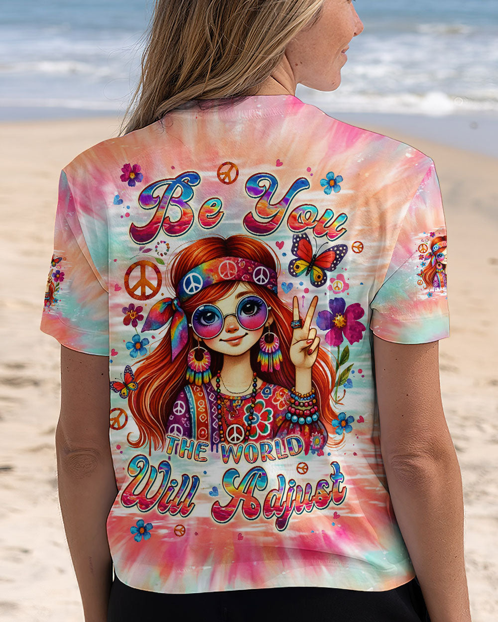 BE YOU THE WORLD WILL ADJUST GIRL ALL OVER PRINT - TLPQ0208242