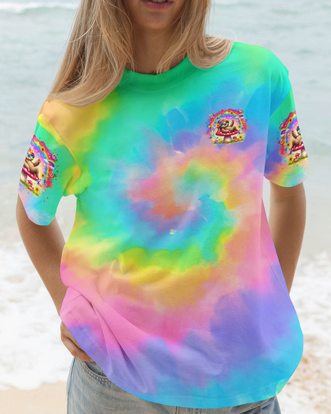BE YOU THE WORLD WILL ADJUST SLOTH ALL OVER PRINT  - TLTR2104254