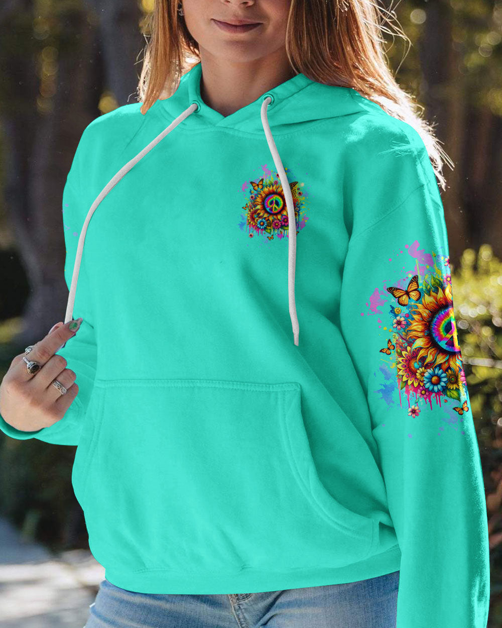 PEACE Y'ALL SUNFLOWER ALL OVER PRINT - TLTW0908243