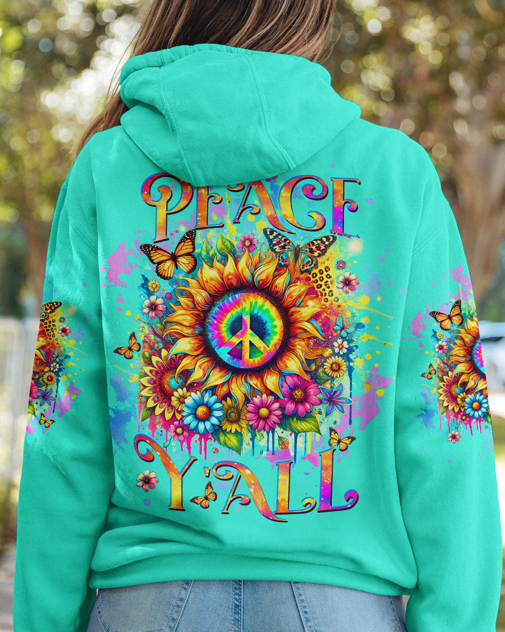 PEACE Y'ALL SUNFLOWER ALL OVER PRINT - TLTW0908243