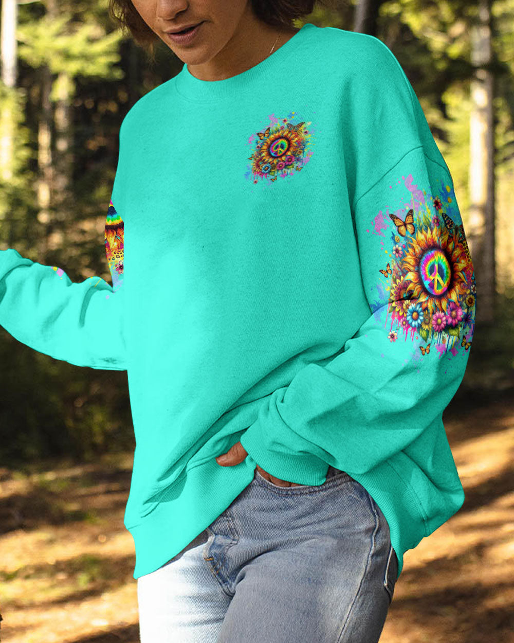 PEACE Y'ALL SUNFLOWER ALL OVER PRINT - TLTW0908243