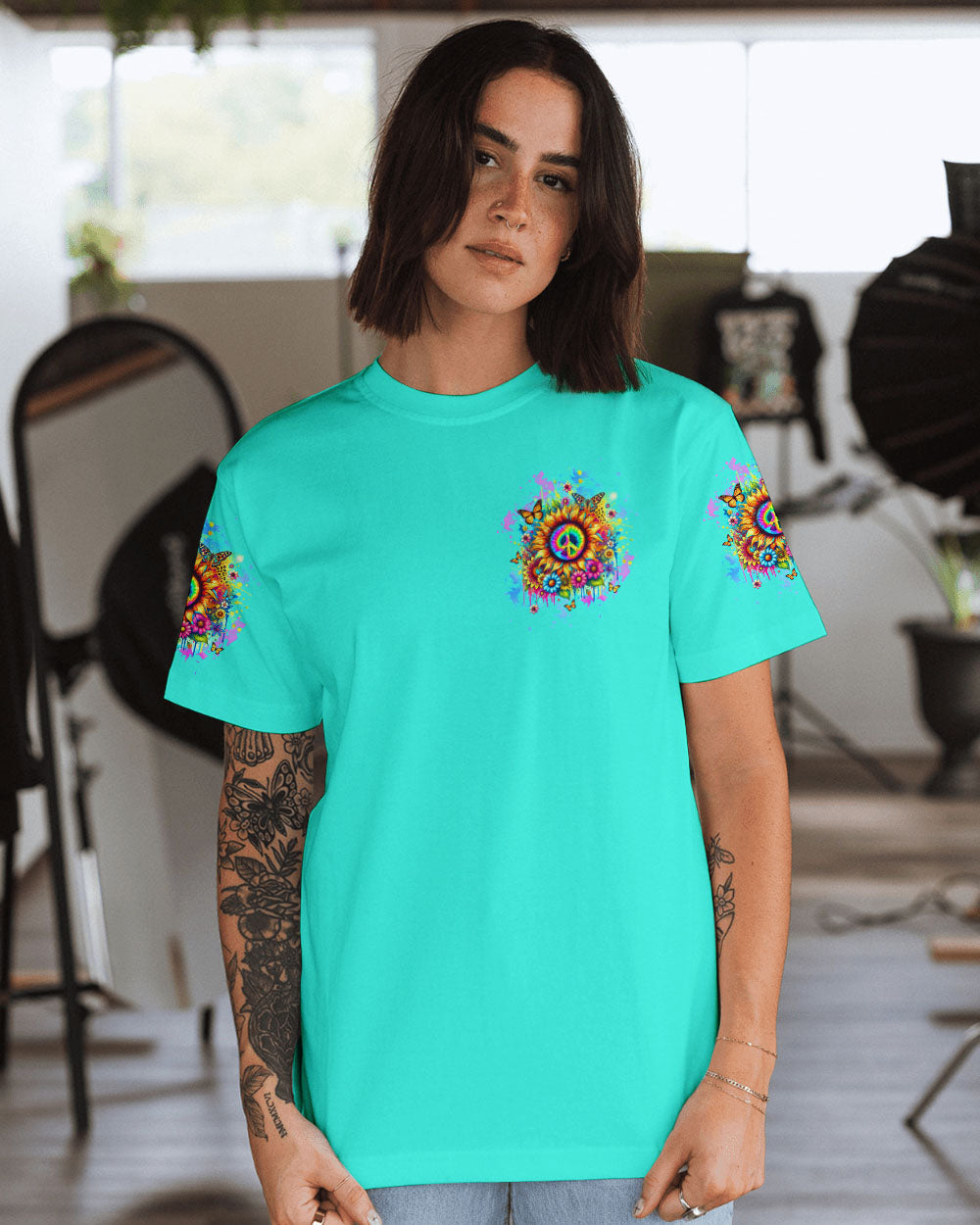 PEACE Y'ALL SUNFLOWER ALL OVER PRINT - TLTW0908243