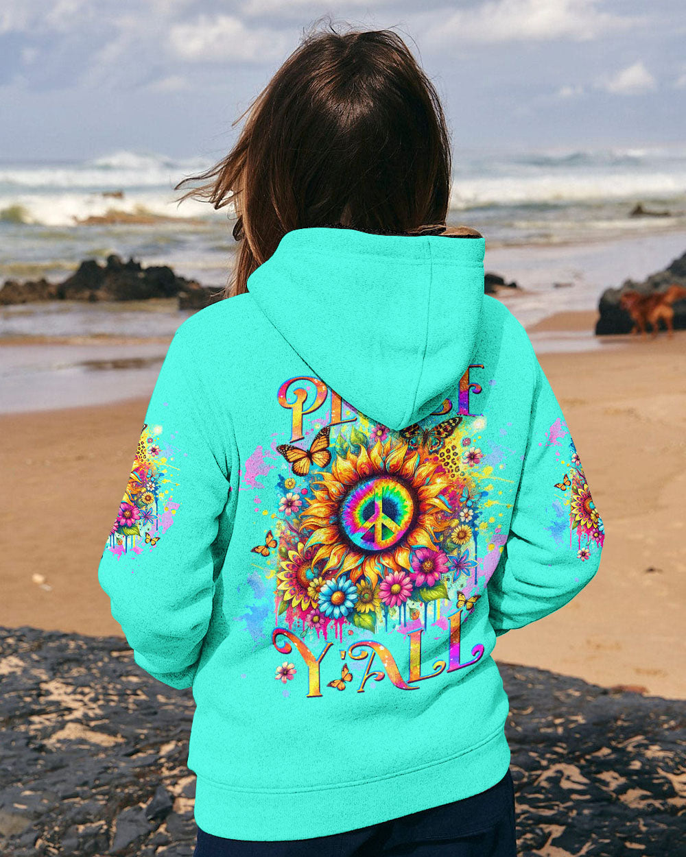 PEACE Y'ALL SUNFLOWER ALL OVER PRINT - TLTW0908243