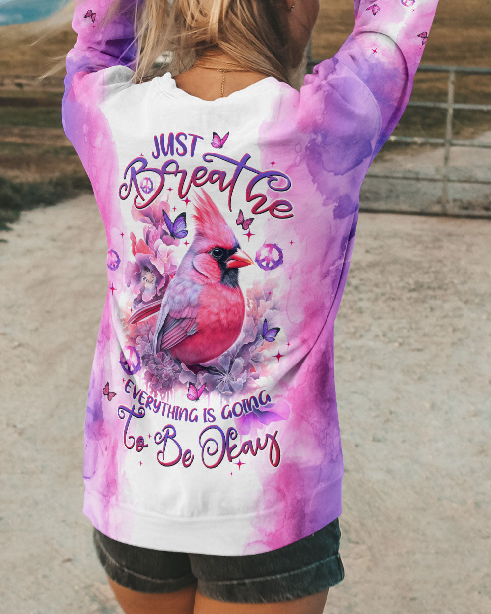 JUST BREATHE CARDINAL ALL OVER PRINT - TLTW2507241