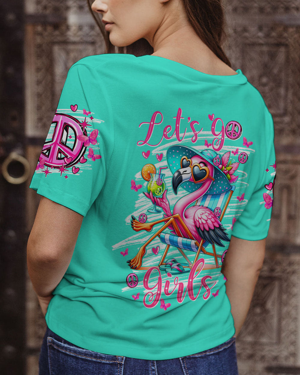 LET'S GO GIRLS FLAMINGO ALL OVER PRINT - TY1304243