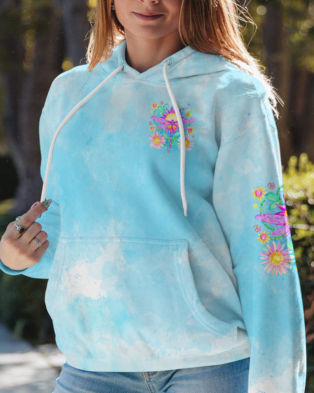 DON'T WORRY BE HIPPIE DRAGONFLY ALL OVER PRINT - TYTD2307243