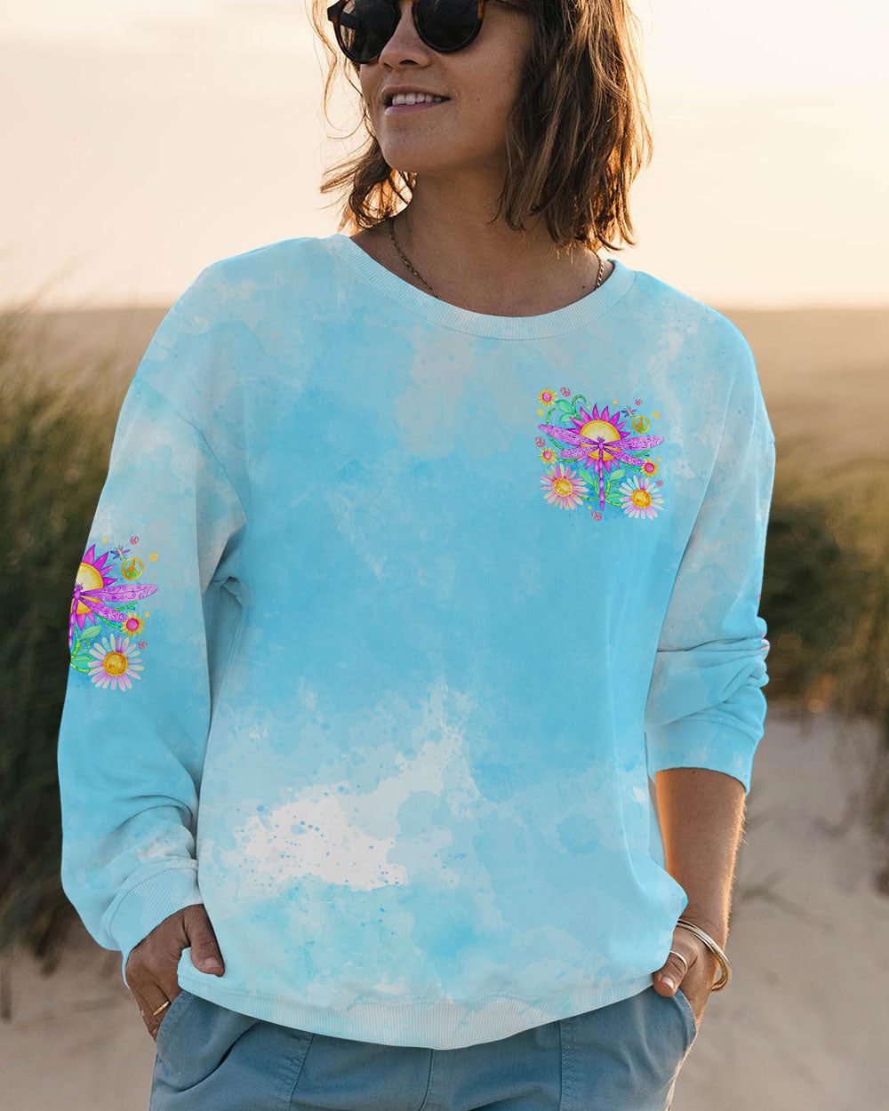 DON'T WORRY BE HIPPIE DRAGONFLY ALL OVER PRINT - TYTD2307243