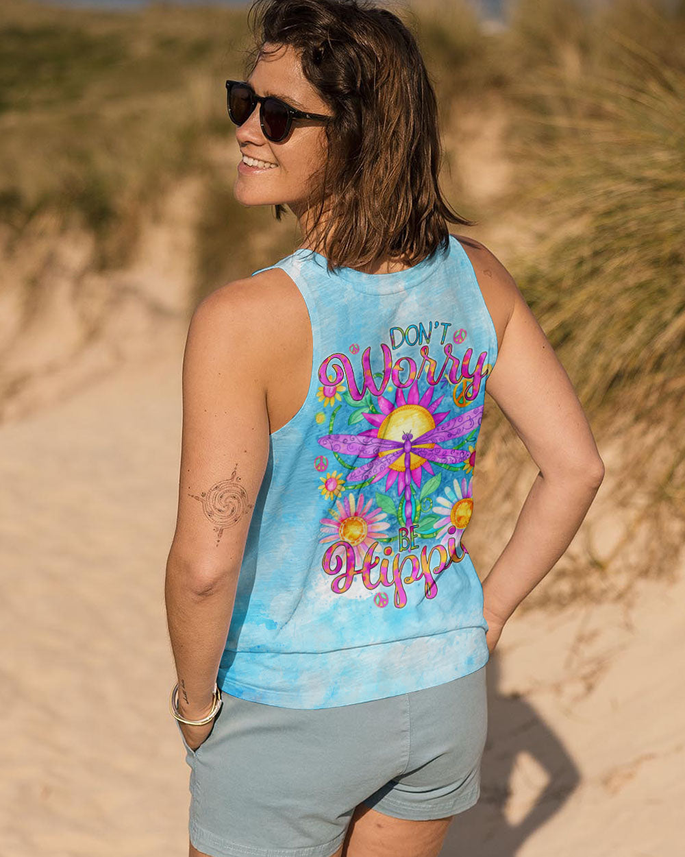 DON'T WORRY BE HIPPIE DRAGONFLY ALL OVER PRINT - TYTD2307243
