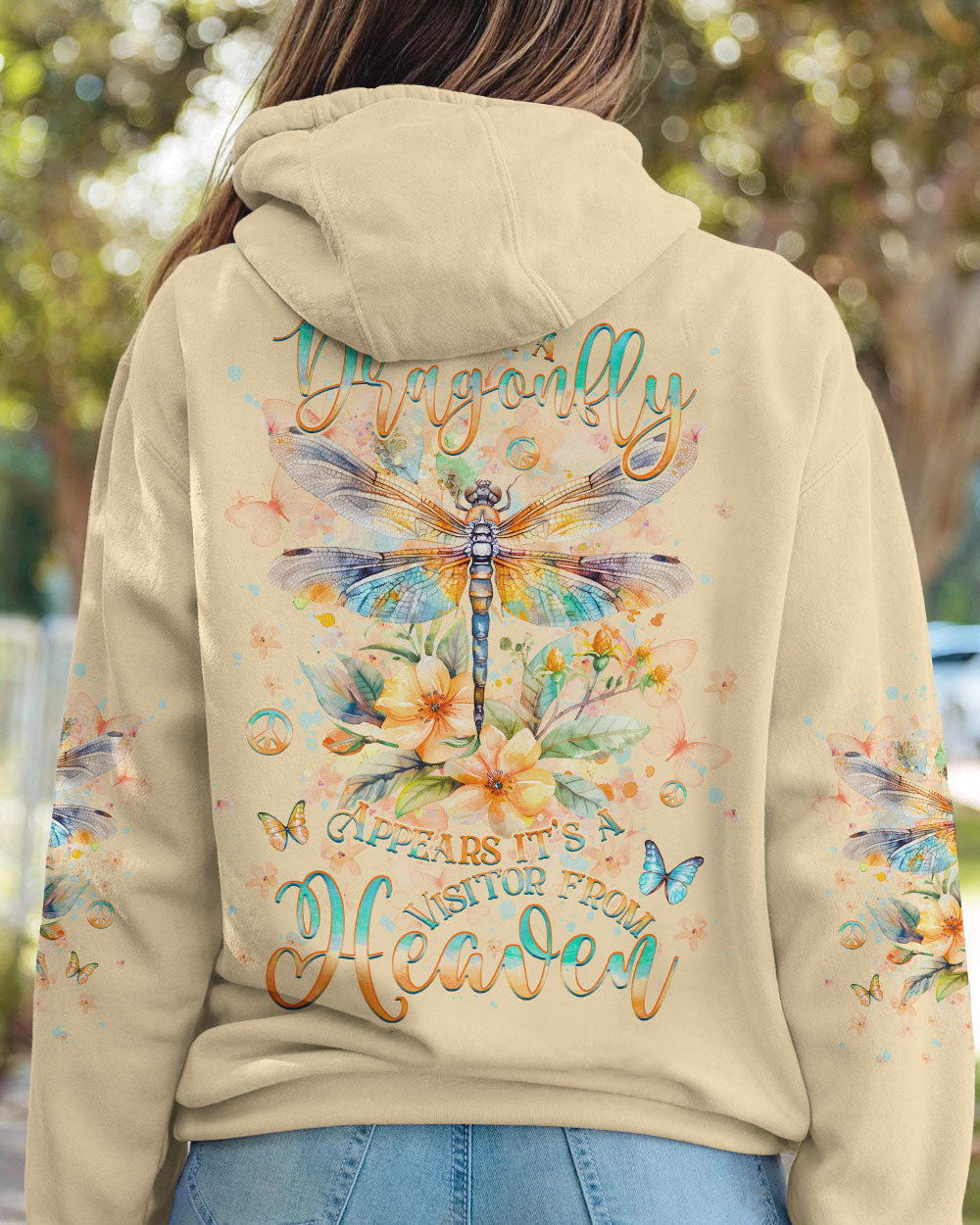 WHEN A DRAGONFLY APPEARS IT'S A VISITOR FROM HEAVEN ALL OVER PRINT - YHHG1704243
