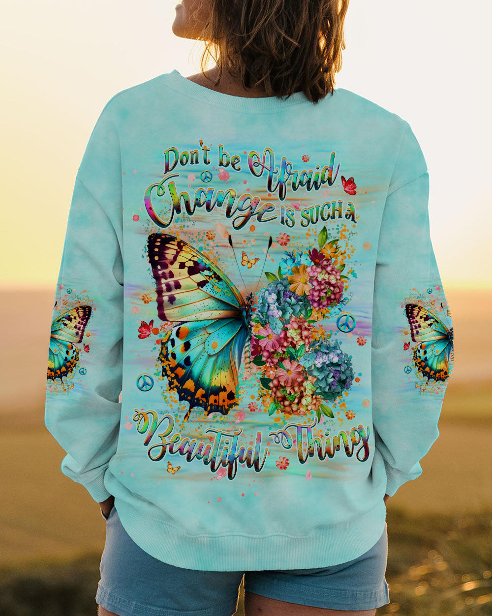 CHANGE IS SUCH A BEAUTIFUL THING BUTTERFLY ALL OVER PRINT - YHHG3009242