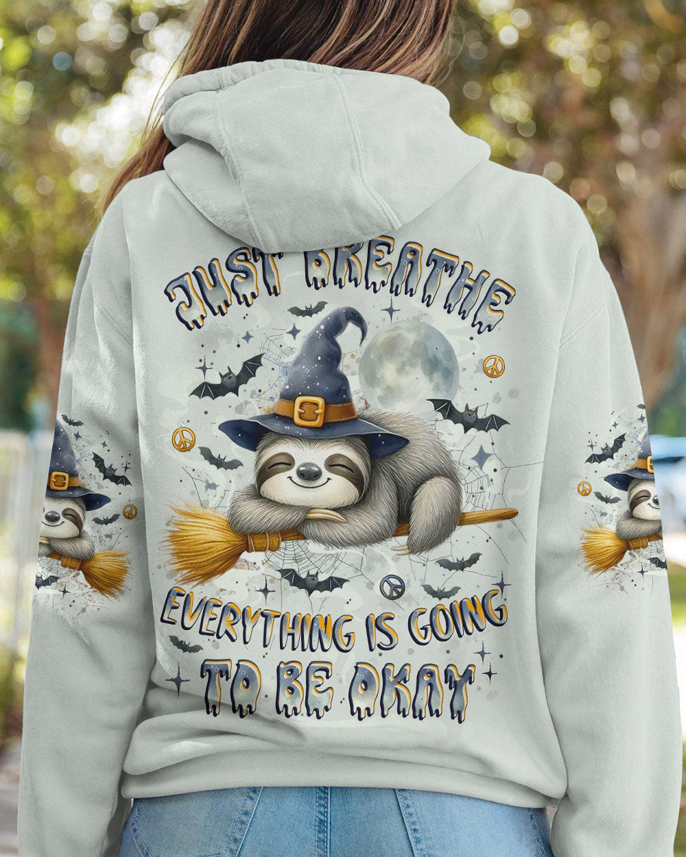 JUST BREATHE SLOTH WITCH HALLOWEEN ALL OVER PRINT - YHLT0808251