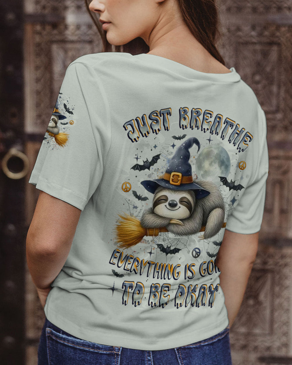 JUST BREATHE SLOTH WITCH HALLOWEEN ALL OVER PRINT - YHLT0808251