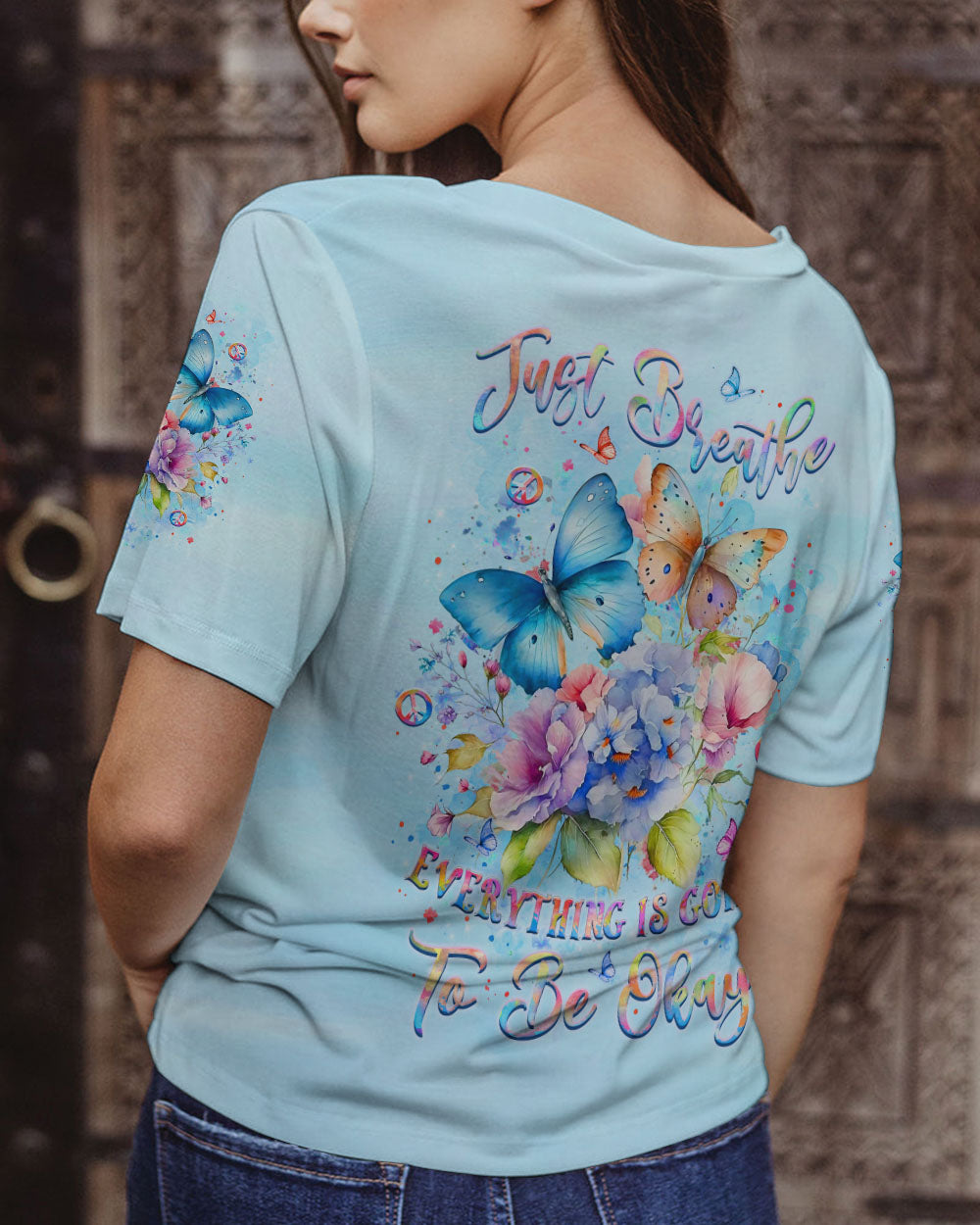 JUST BREATHE BUTTERFLY ALL OVER PRINT - YHLT1707244