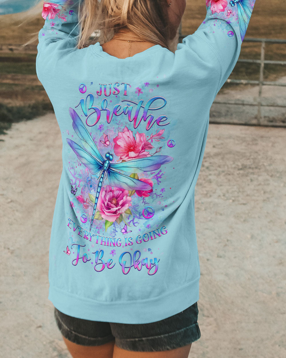 JUST BREATHE DRAGONFLY ALL OVER PRINT - YHLT2406242