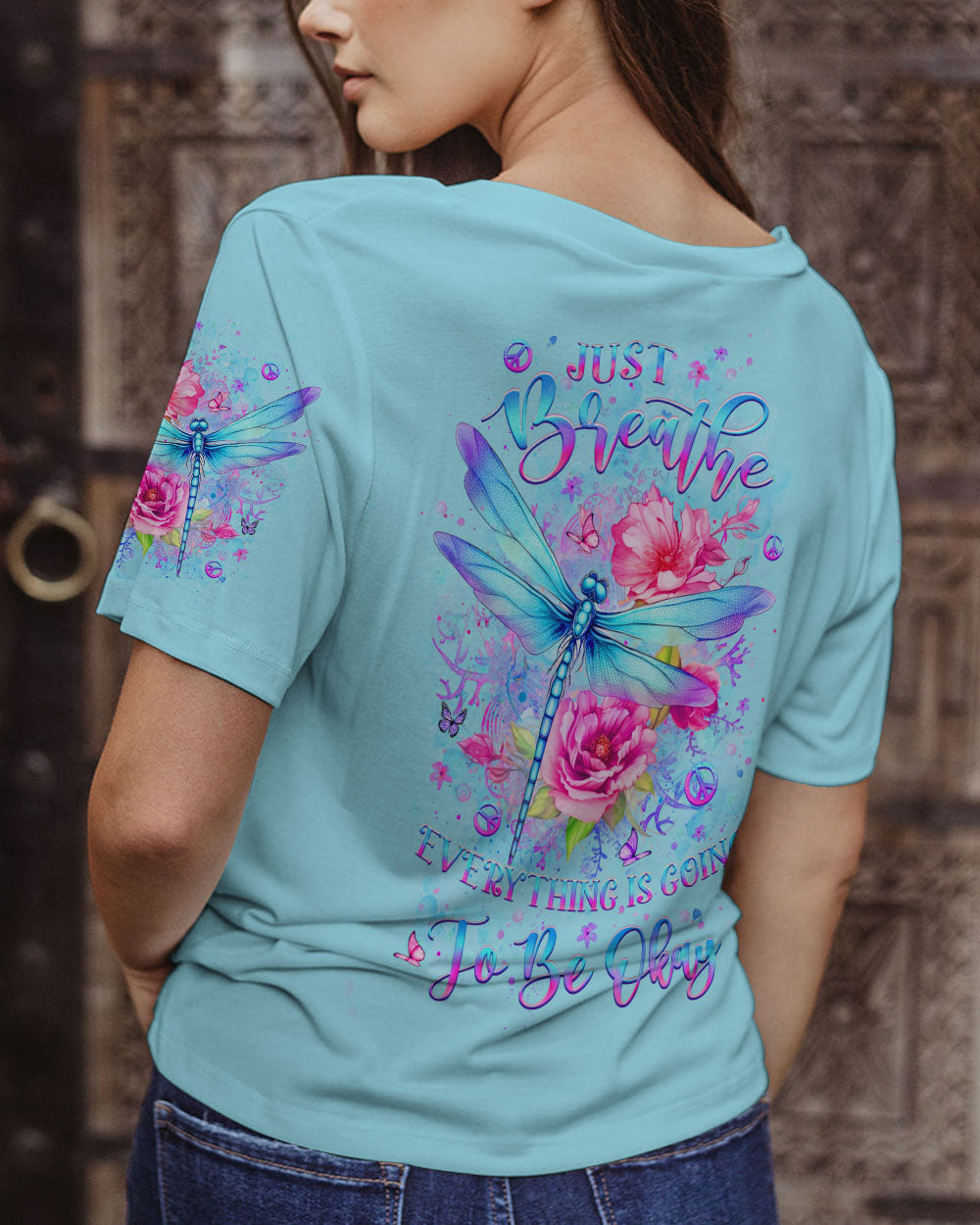 JUST BREATHE DRAGONFLY ALL OVER PRINT - YHLT2406242