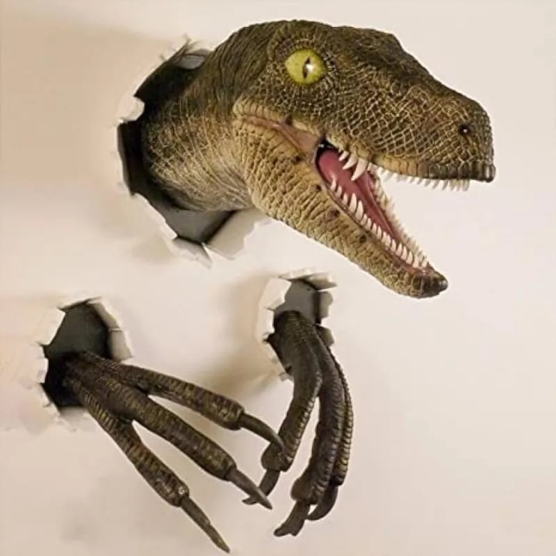 🔥Hot Sale - 🦖3D Wall Mount Dinosaur Bust Sculpture🌟