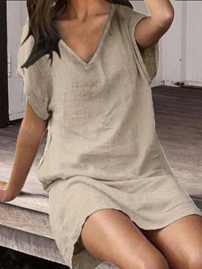 Women's Casual V Neck Dress